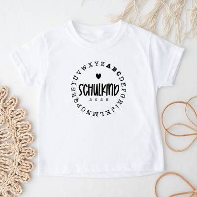 Schulkind T-Shirt 2025 – Einschulung Kinder T-Shirt aus Baumwolle mit Motivwahl