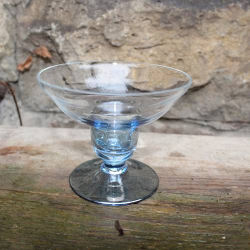 Kerzenständer Kerzenhalter zartblaues Glas 80er 90er Jahre Vintage