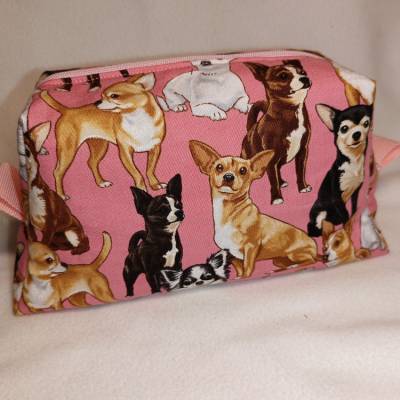 Kosmetiktasche, Chihuahua, Hund, Kulturtasche, Stiftetasche, Schlampermäppchen