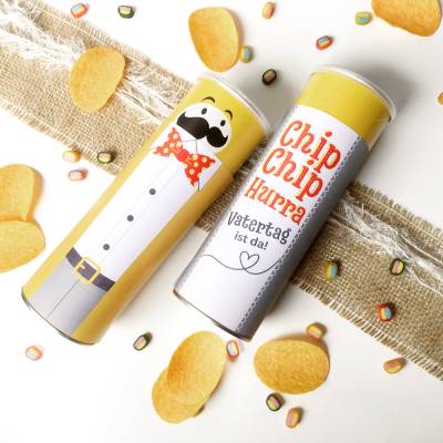 Druckvorlage Vatertag - Chips-Banderole zum Vatertag - Etikett Chipsdose - Glückwunsch - Geschenkidee - ausdrucken