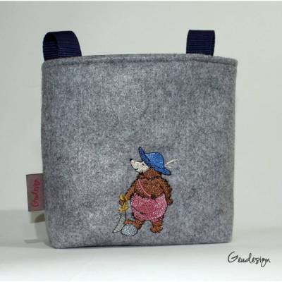 Lenkertasche "Seebär" aus Filz, wasserabweisendes Futter, personalisierbar