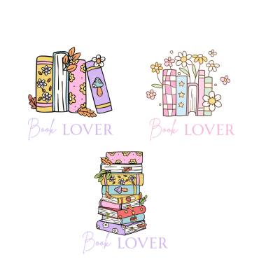 Book Lover Bundle PNG SVG Datei - Download Plotterdatei - svg png Datei - Bücher liebe Lesen Entspannen Buch