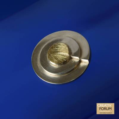 Brosche Abstufungen Unikat aus 935 Silber mit Feingoldbelötung – Handgefertigter Ansteckschmuck