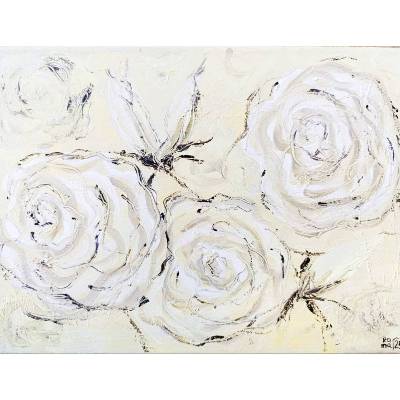 Champagner Rose 2 - Originalgemälde in Öl auf Leinwand Keilrahmen, 40 x 30 cm