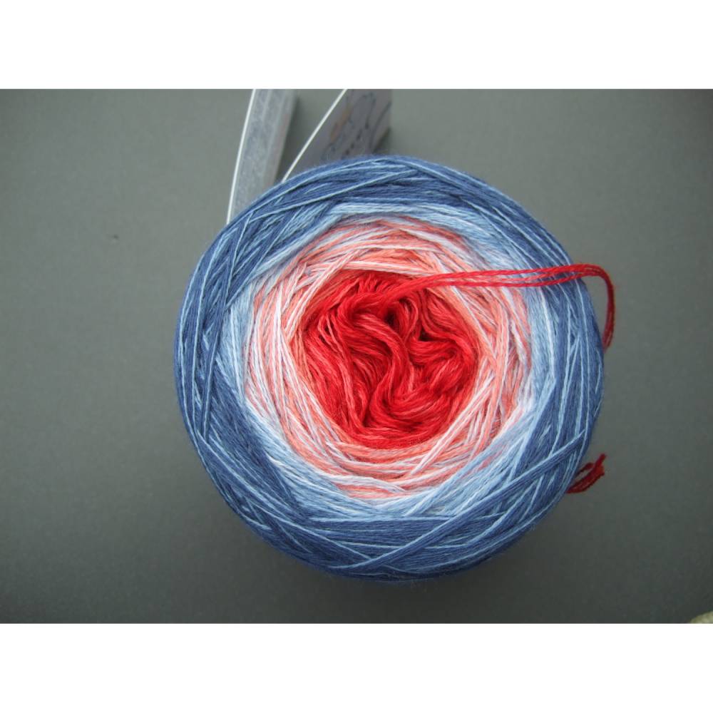 100% Schurwolle Merino extrafein Bobbel gefachter Farbverlauf Wolke 7 Rotes Meer 4-fädig Bild 2