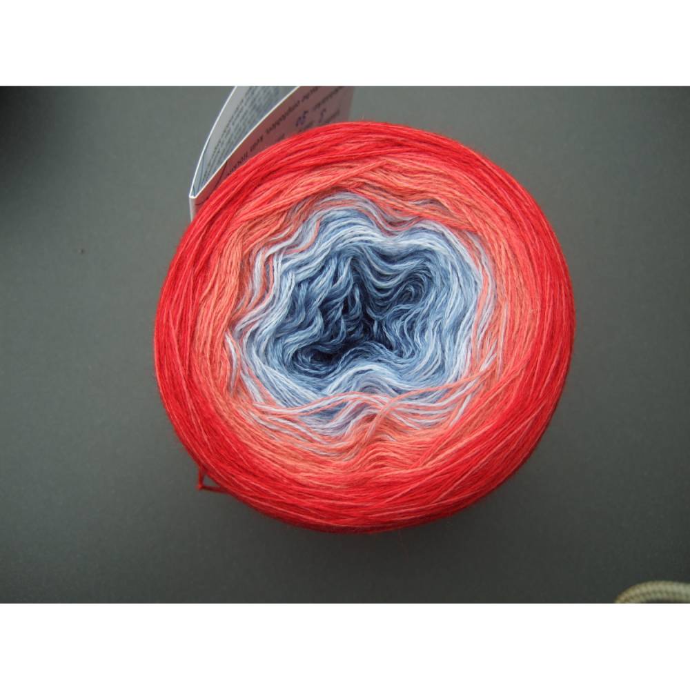 100% Schurwolle Merino extrafein Bobbel gefachter Farbverlauf Wolke 7 Rotes Meer 4-fädig Bild 3