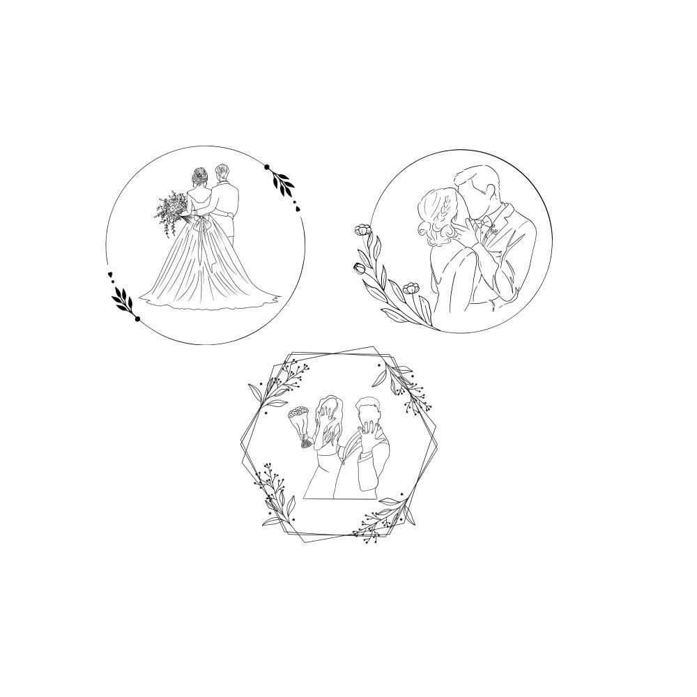 Hochzeitspaar Bundle PNG SVG Datei - Download Plotterdatei - svg png Datei - Liebe Love Hochzeitspaar Hochzeit Ehe Braut Bild 1