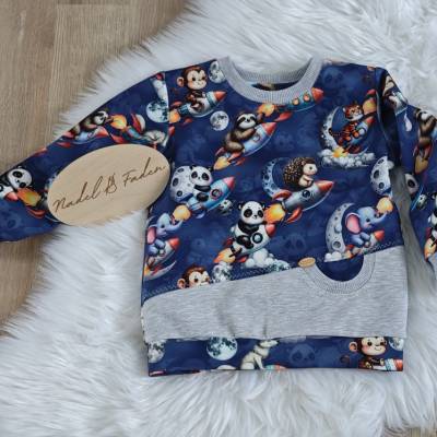 Pullover/Sweatshirt/Tiere/Rakete/Größe 98/Tasche