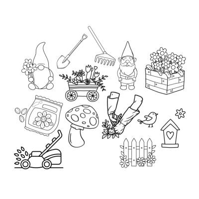 Garten Garden Bundle PNG SVG Datei - Download Plotterdatei - svg png Datei -  Blumen Gartenzwerg Flower Pilz