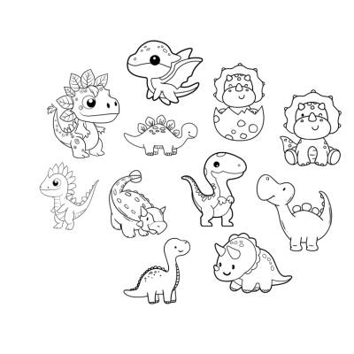 Dinosaur Dinosaurier Bundle PNG SVG Datei - Download Plotterdatei - svg png Datei - Dino Tiere Animal Reptilien Reptiles