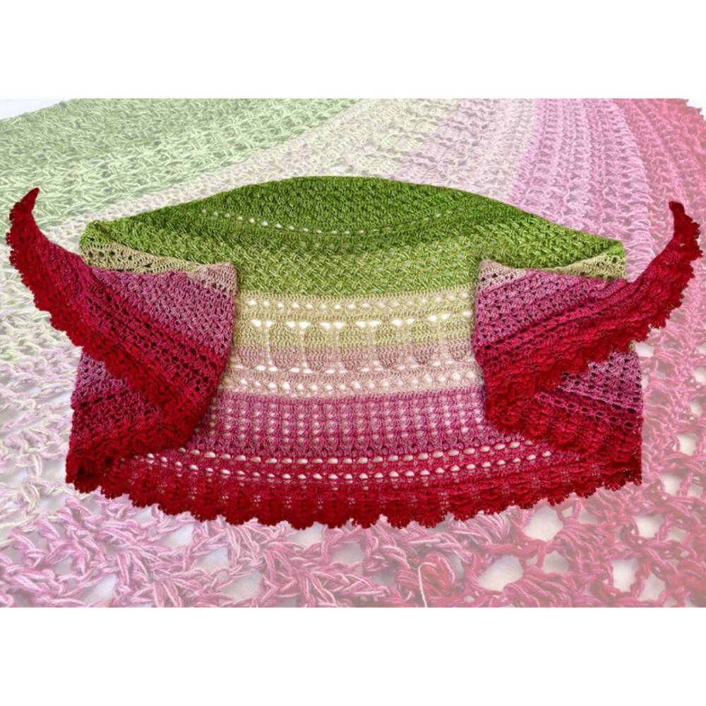 Häkelanleitung Tuchstola Tulpenwiese – Frühling häkeln, Flügeltuch-Design, Anleitung & Muster Bild 3