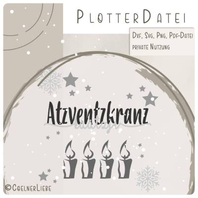 Plotterdatei Atzventzkranzkäätzje – Kölscher Adventskranz für deine Weihnachtsdeko