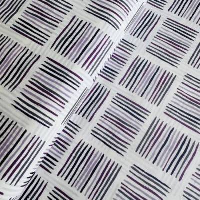 Baumwolle/Webware Strichquadrate, lilatöne