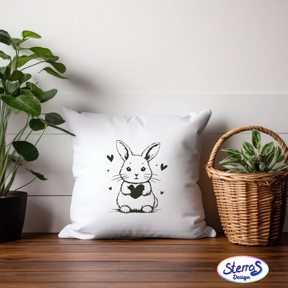 Plotterdatei Hase mit Herz SVG DXF PNG – Niedlicher Osterhase für Plotter, Digistamp & Sublimation Bild 5