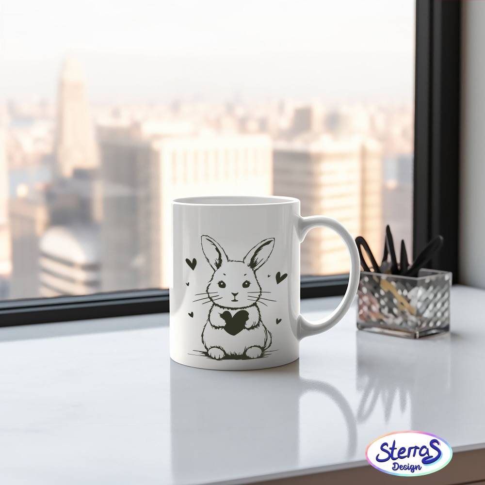 Plotterdatei Hase mit Herz SVG DXF PNG – Niedlicher Osterhase für Plotter, Digistamp & Sublimation Bild 6