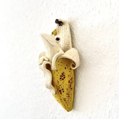 Der Bananenfrosch, Frosch, Frosch Skulptur, Bananenschale, Banane, Froschkönig, Froschplastik, Froschfigur
