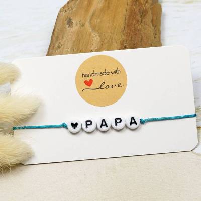Armband personalisiert, Papa, Freundschaftsarmband, Makramee, Buchstaben, Vatertag, Geschenk, Mitbringsel