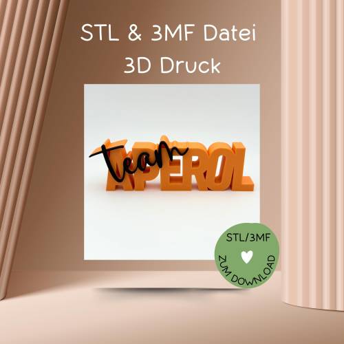 Digitale Datei, 3D-Druckdatei, STL bzw. 3MF, Schriftzug 