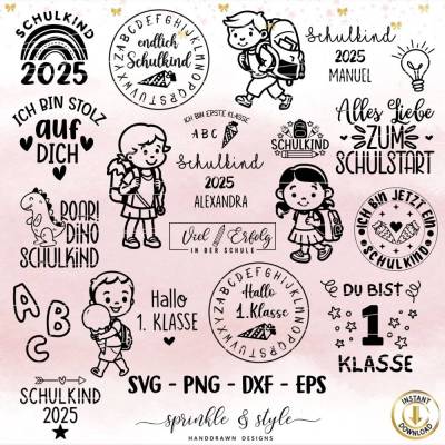 Plotterdatei Schulkind, Plotterdatei Einschulung, svg, Einschulung dxf Schulstart, Schulanfang Sprüche - Cricut, Clipart
