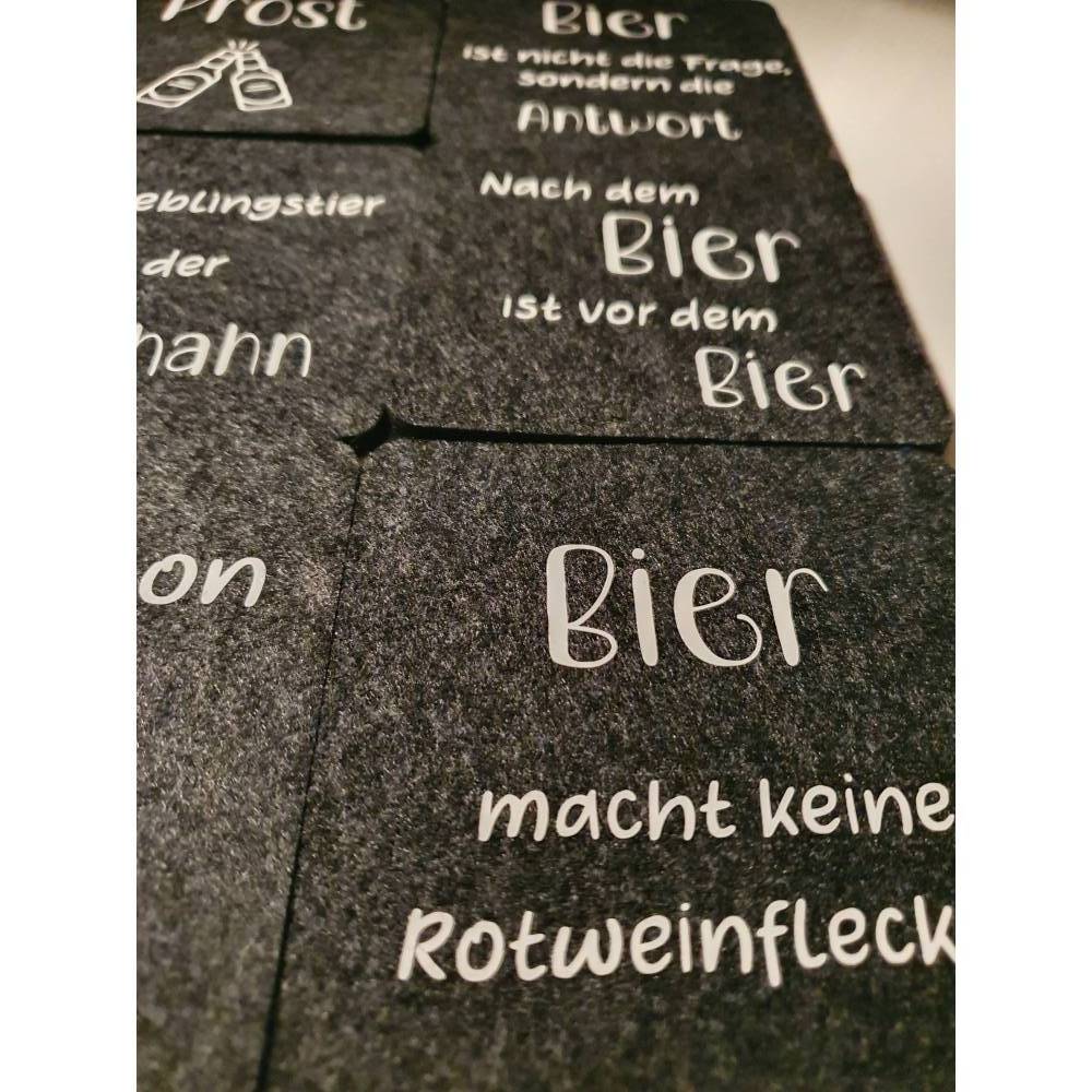 6er Set Untersetzer Getränkeuntersetzer Glasuntersetzer Bier Filz