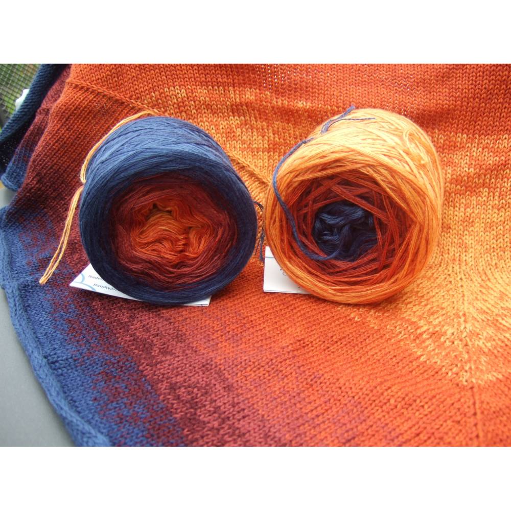 100% Schurwolle Merino extrafein Bobbel gefachter Farbverlauf Wolke 7 Küstensonne 3-fädig Bild 1