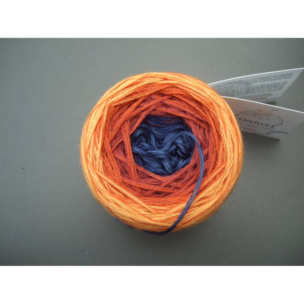 100% Schurwolle Merino extrafein Bobbel gefachter Farbverlauf Wolke 7 Küstensonne 3-fädig Bild 2