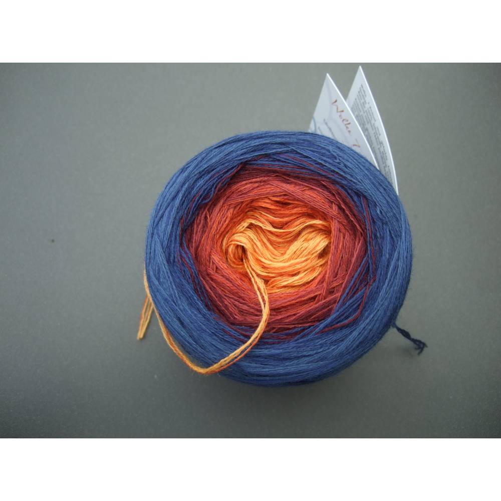 100% Schurwolle Merino extrafein Bobbel gefachter Farbverlauf Wolke 7 Küstensonne 3-fädig Bild 3