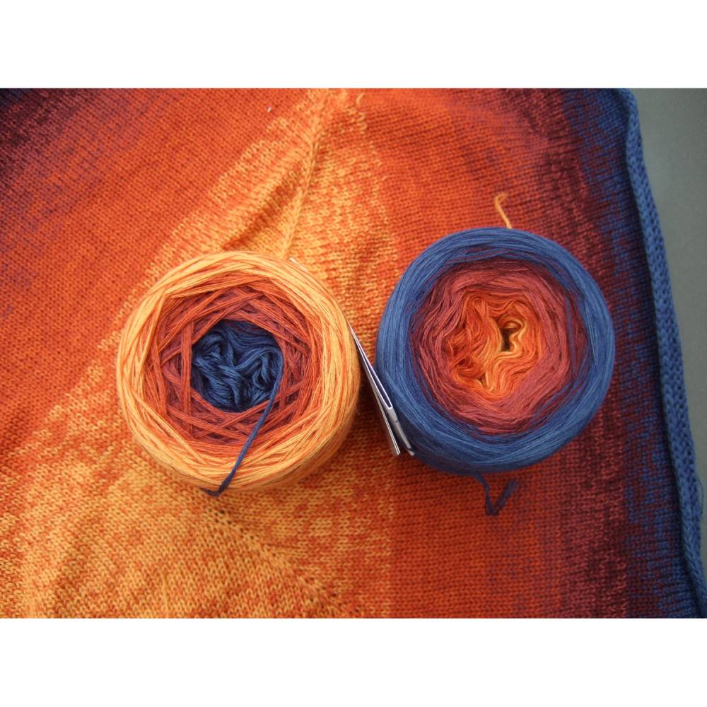 100% Schurwolle Merino extrafein Bobbel gefachter Farbverlauf Wolke 7 Küstensonne 3-fädig Bild 5