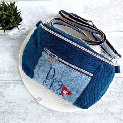 Bauchtaschen Blau-bodybag Damen-Bauchtasche Damen-Gassitasche zum Umhängen-crossbody Tasche mit Stickerei