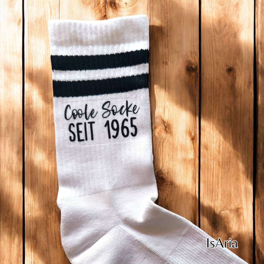 Coole Socke seit + Jahrgang Socken, Geburtsjahr, Tennissocken, Strümpfe, Geschenkidee Männer Bild 2