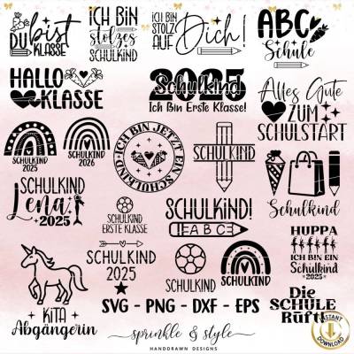 Plotterdatei Schulkind, Plotterdatei Einschulung, svg, Einschulung dxf Schulstart, Schulanfang Sprüche - Cricut, Clipart