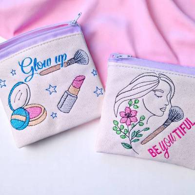 Beauty Stickdateien Set inkl. ITH Täschchen – Kosmetikmotive & Sprüche ab 10x10 cm