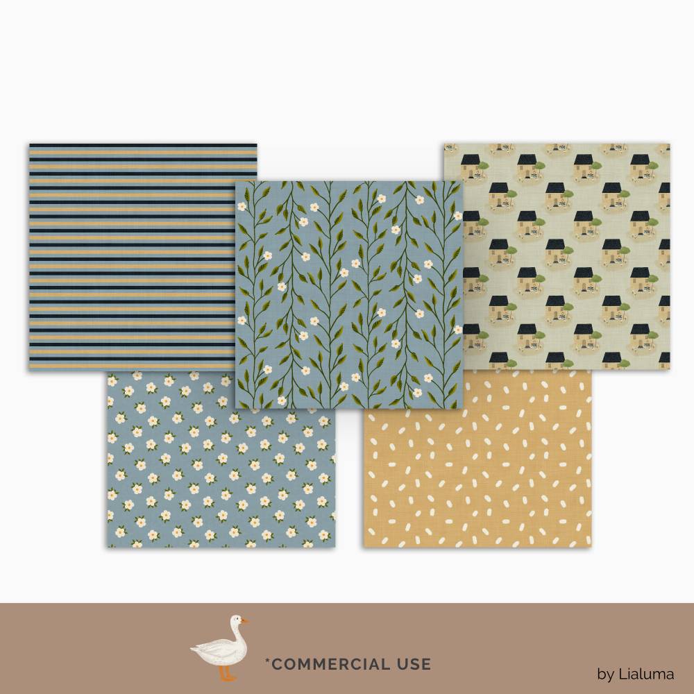 Cottage Goose Collection: 10 hand drawn Seamless Patterns for Scrapbooking and Sublimation, Paper Crafts Bild 4