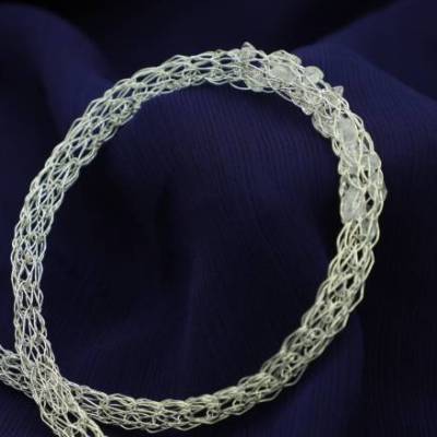 Bergkristall-Silberdraht-Collier handgemacht – Strickkette mit Magnetverschluss & Unikat | bcd manufaktur