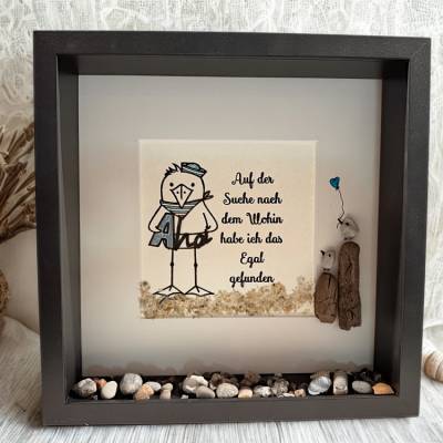 Maritime Deko Steinbild Möwe – Lustiges maritimes Wandbild als Geschenk Lieblingsmensch