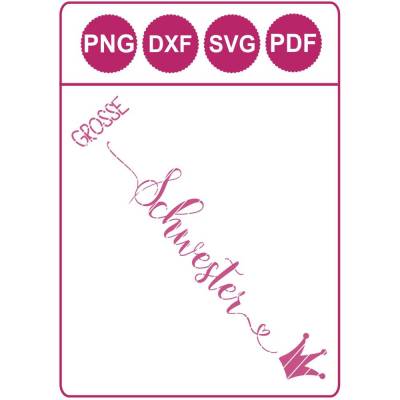 "Große Schwester" Krone - Dateiformate SVG/DXF/PDF/PNG