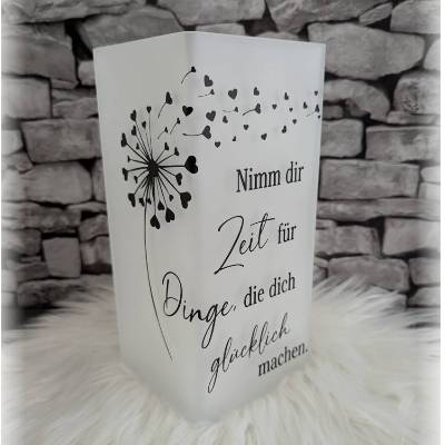 Lampe - Milchglaslampe - Lampe mit Spruch - Tischleuchte - individuell gestaltbar - personalisierbar