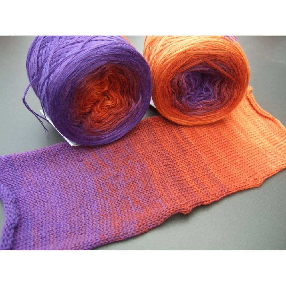 100% Schurwolle Merino extrafein Bobbel gefachter Farbverlauf Wolke 7 Hexentanz 4-fädig Bild 1