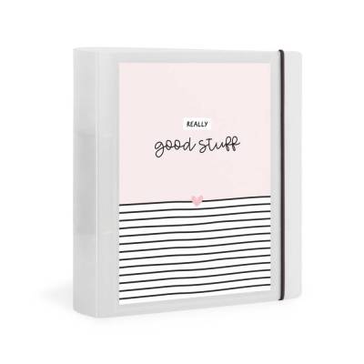 Flexibook Ringordner A4 – Design „Really Good Stuff“ mit Wechselcover, Gummizug & D-Ring-Mechanik