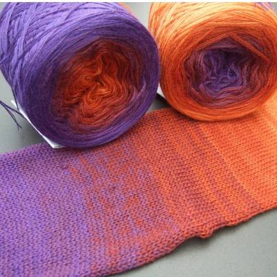 100% Schurwolle Merino extrafein Bobbel gefachter Farbverlauf Wolke 7 Hexentanz 3-fädig