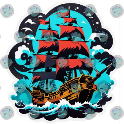 Bügelbild Piratenschiff