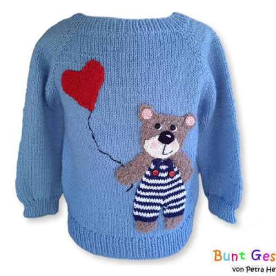 Pullover - RVO mit Teddybär Applikation - in 2 Größen