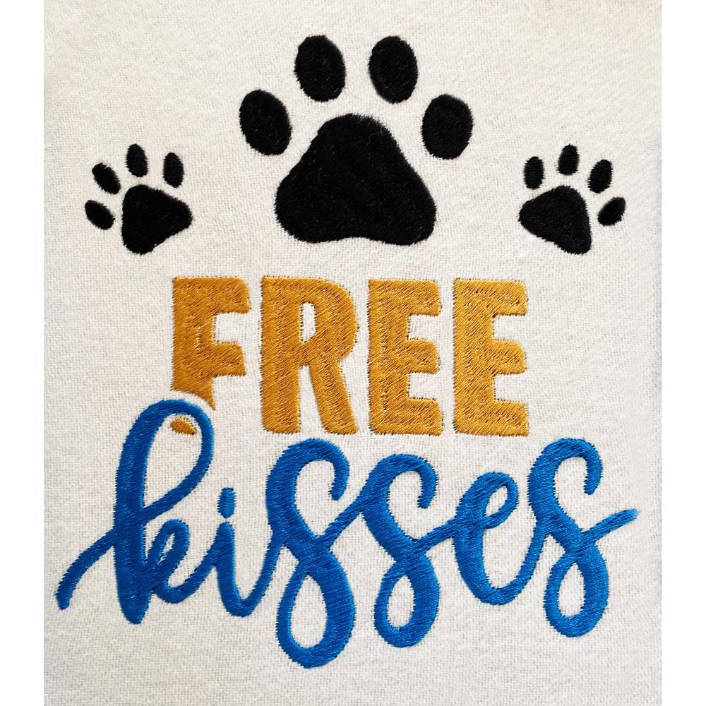Stickdatei Free kisses in 6 Größen, Maschinenstickerei, Stickmuster mit Hunde Pfoten Motiv Bild 2
