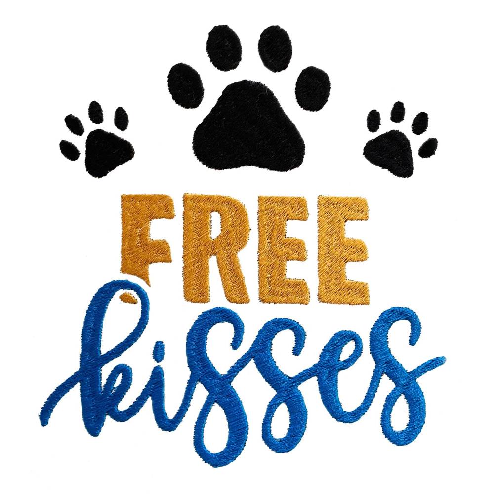 Stickdatei Free kisses in 6 Größen, Maschinenstickerei, Stickmuster mit Hunde Pfoten Motiv Bild 3