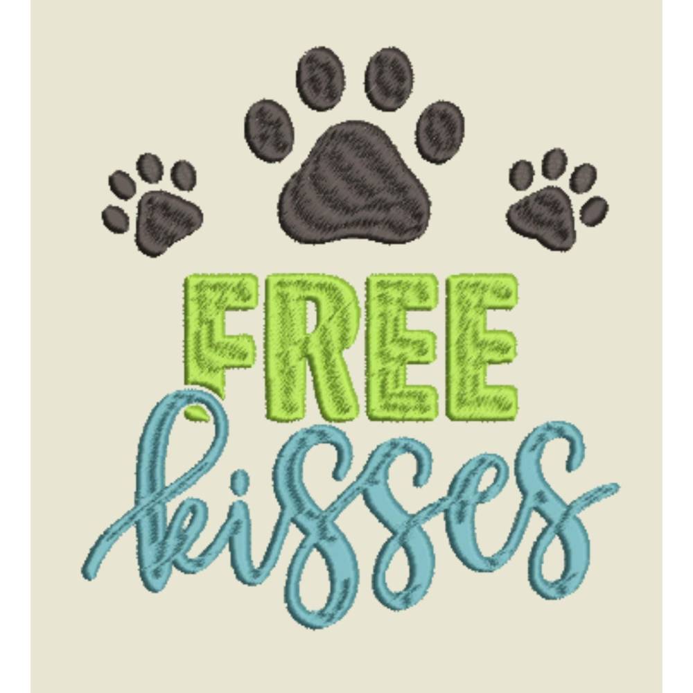 Stickdatei Free kisses in 6 Größen, Maschinenstickerei, Stickmuster mit Hunde Pfoten Motiv Bild 4