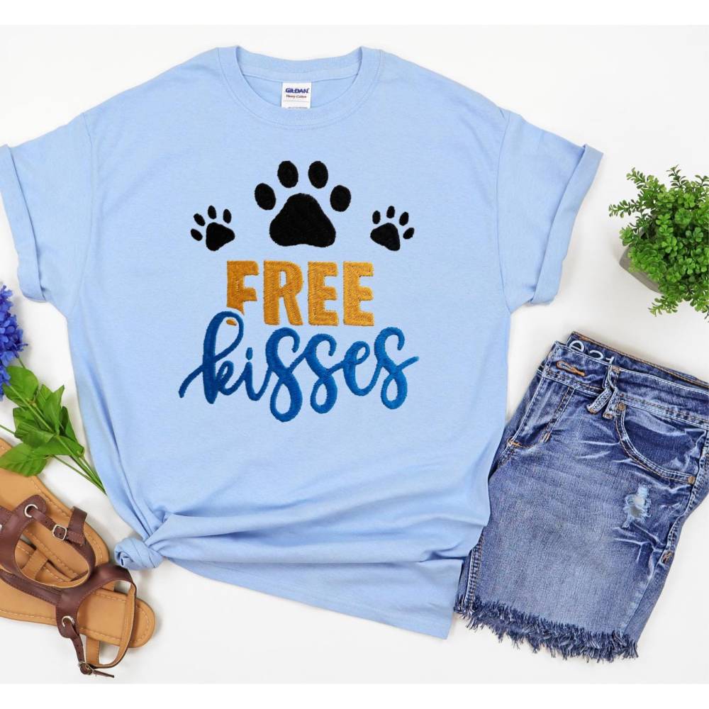 Stickdatei Free kisses in 6 Größen, Maschinenstickerei, Stickmuster mit Hunde Pfoten Motiv Bild 6