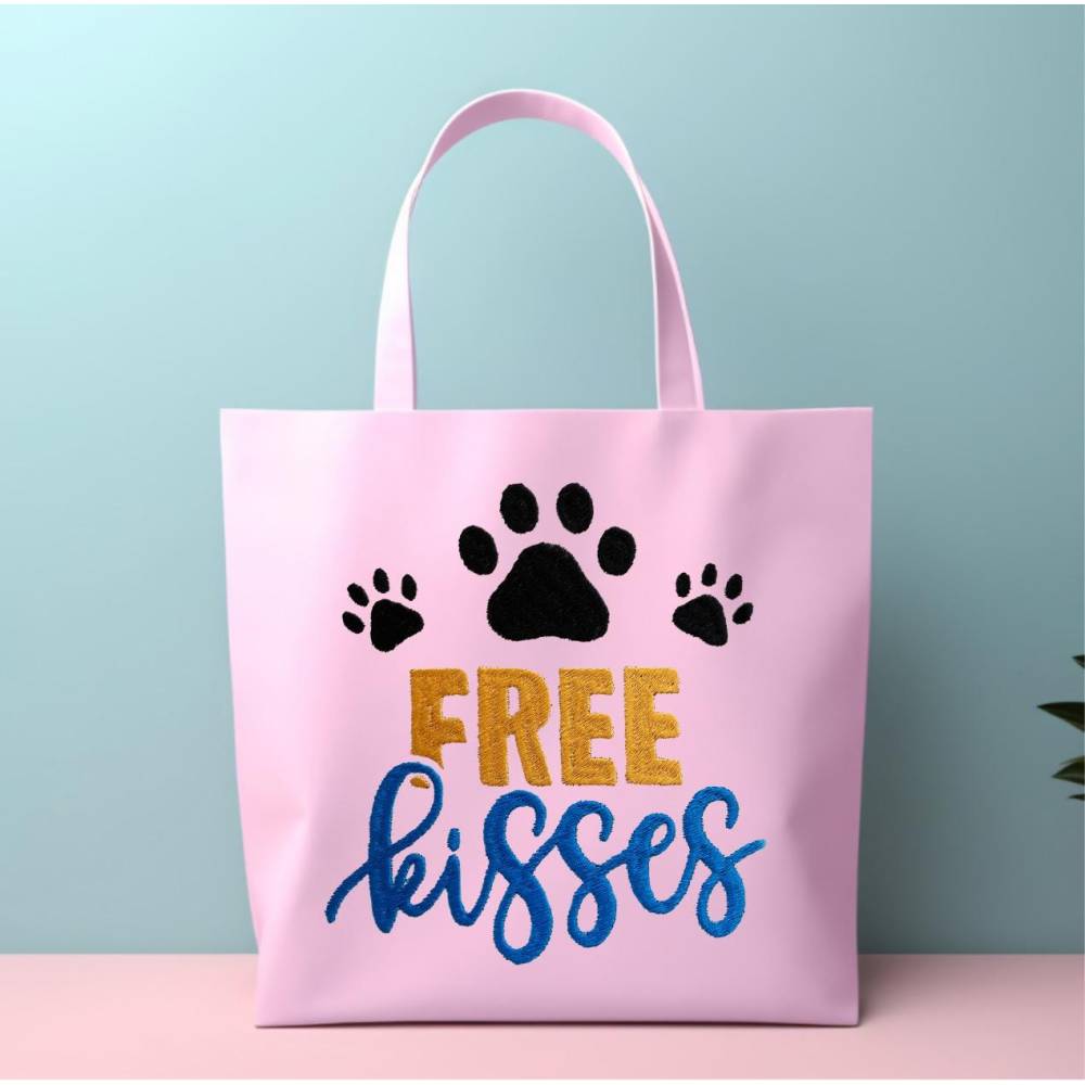 Stickdatei Free kisses in 6 Größen, Maschinenstickerei, Stickmuster mit Hunde Pfoten Motiv Bild 8