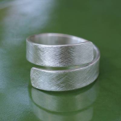Spiralring Silber 1,2mm Blech glatt oder rauh