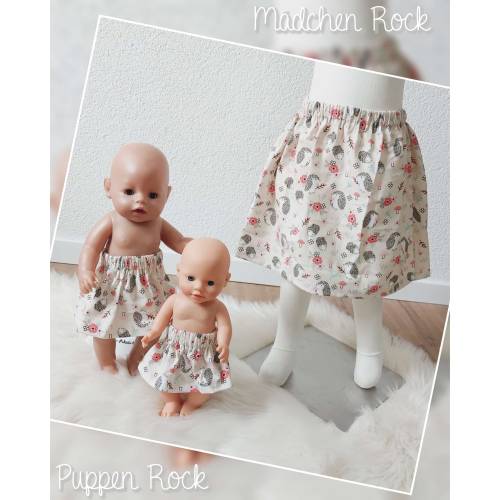 Partnerlook Mädchenrock /Puppenrock "Igel" 