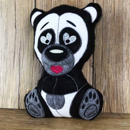 Stickdatei ITH Panda SMOKY für Rahmen 20×30cm, Maschinenstickerei, ITH Stickmuster mit Tiermotiv